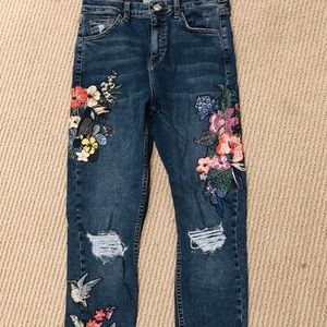 Top shop Embroidered Jeans